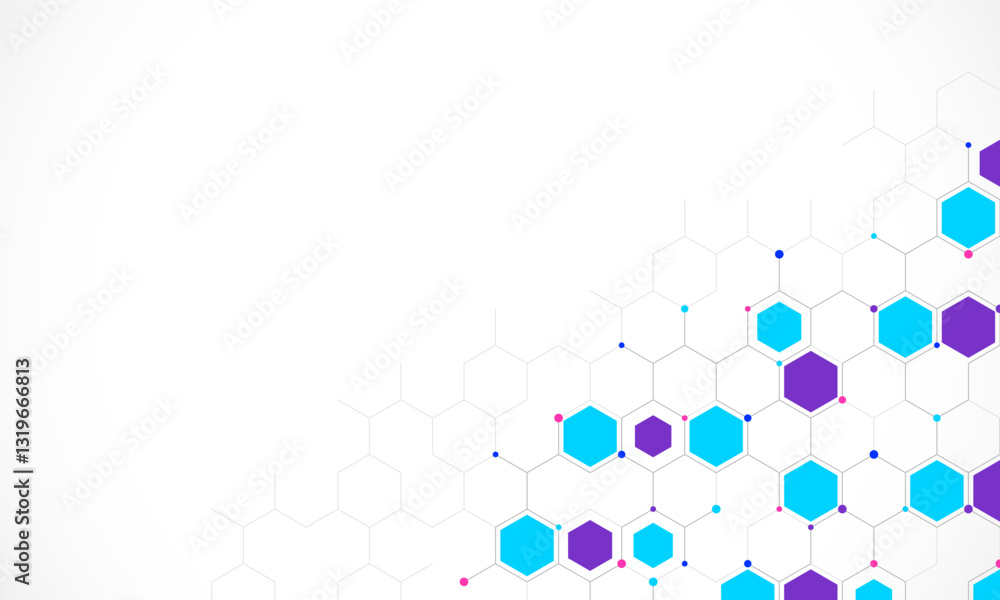 Genetic engineering and molecular structure, hexagon DNA network, science chemical and biotechnology concept, innovation technology, healthcare, and medicine design. Genetic engineering and molecular structure, hexagon DNA network, science chemical and biotechnology concept, innovation technology, healthcare, and medicine design.