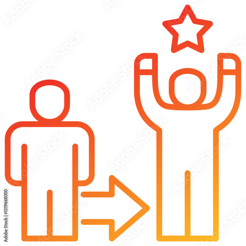 Succession Planning Line Gradient Icon