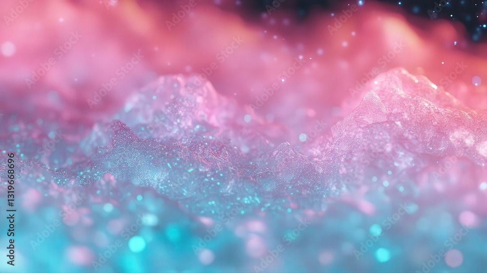 Glowing Pink And Teal Abstract Particle Landscape Glowing Pink And Teal Abstract Particle Landscape