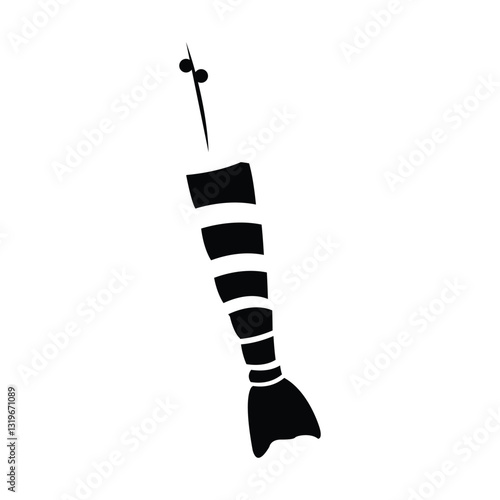 Shrimp silhouette, Prawn cut-out vector icon, logo black and white