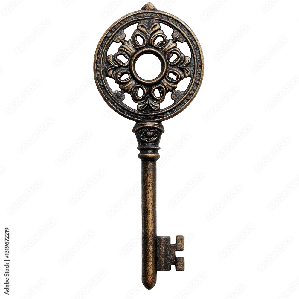 Obraz premium antique key isolated on white