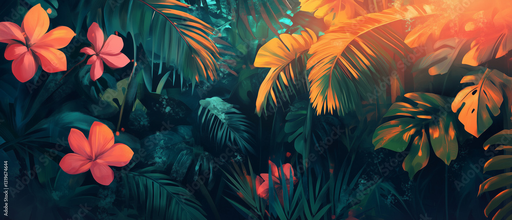 Naklejka premium Tropical illustration