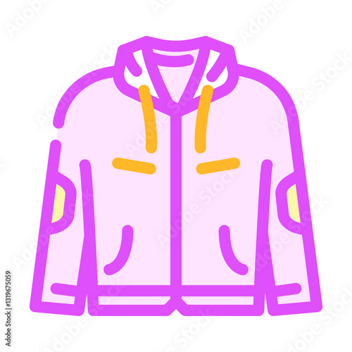 thrifted jacket thrift driven fashion color icon vector illustration