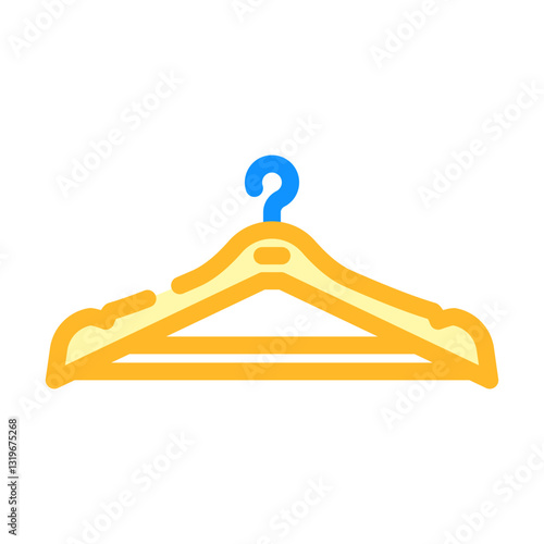 wooden hanger thrift driven fashion color icon vector illustration