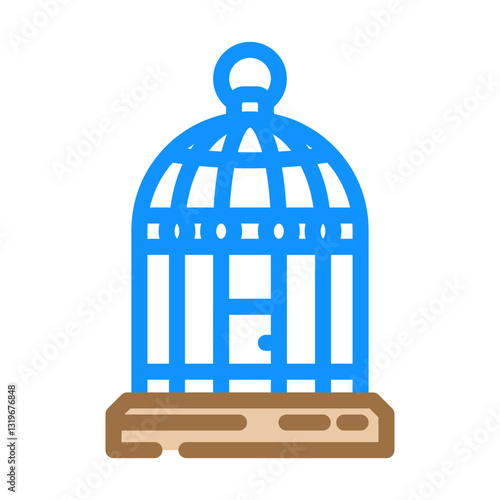 birdcage pet home color icon vector illustration