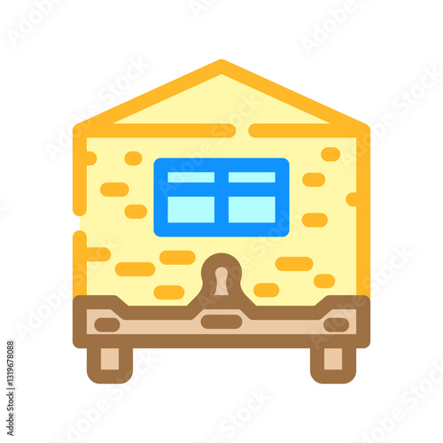 single wide trailer mobile home color icon vector illustration