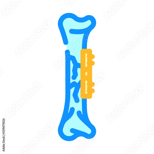 surgical pin fracture color icon vector illustration