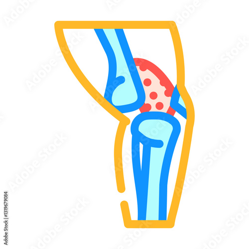 dislocated joint fracture color icon vector illustration