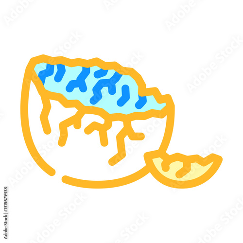cracked eggshell fracture color icon vector illustration