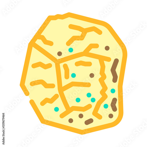 chipped stone fracture color icon vector illustration
