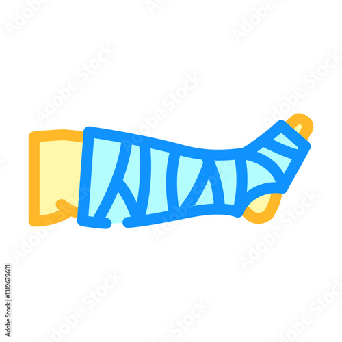 bandaged limb fracture color icon vector illustration