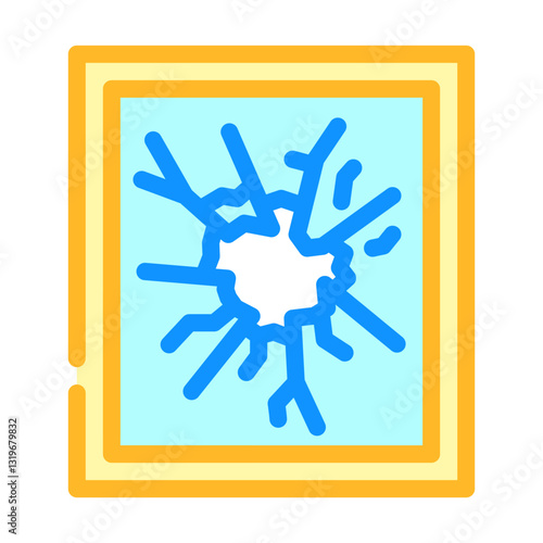 fractured glass fracture color icon vector illustration