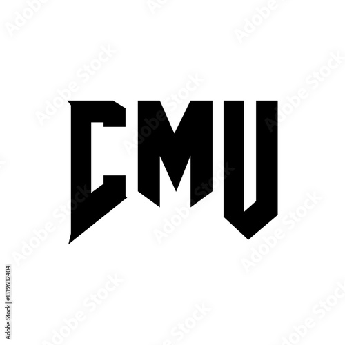 CMU letter logo design for technology company. CMU logo design black and white color combination. CMU logo, CMU vector, CMU design, CMU icon, CMU alphabet. CMU typography logo design.