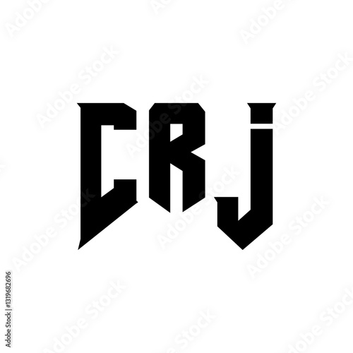 CRJ letter logo design for technology company. CRJ logo design black and white color combination. CRJ logo, CRJ vector, CRJ design, CRJ icon, CRJ alphabet. CRJ typography logo design.