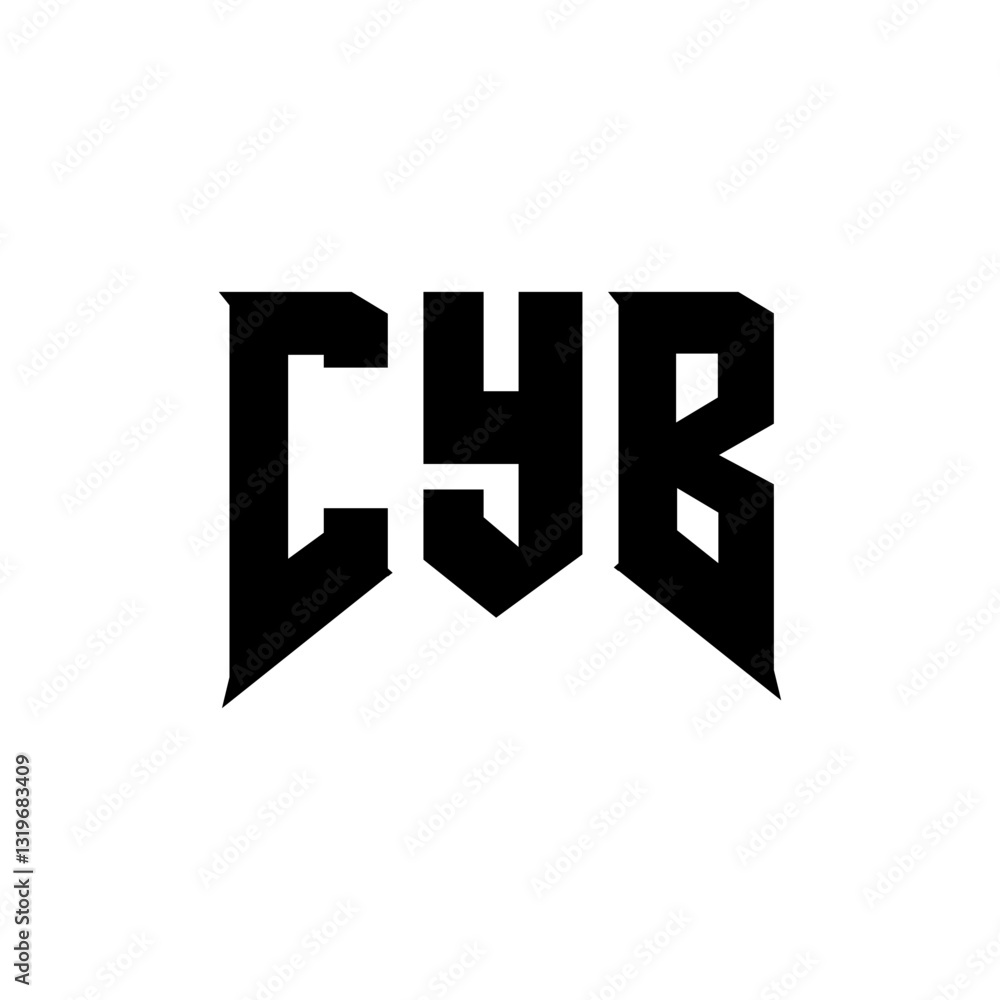 Obraz premium CYB letter logo design for technology company. CYB logo design black and white color combination. CYB logo, CYB vector, CYB design, CYB icon, CYB alphabet. CYB typography logo design.