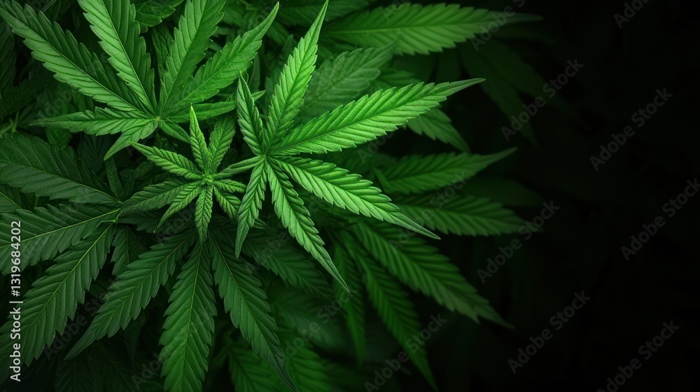 Fototapeta premium Lush Green Cannabis Leaves