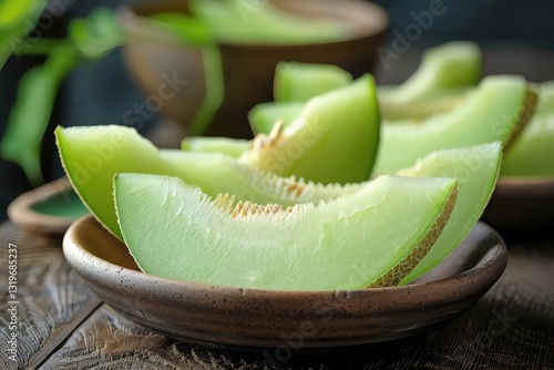 Obraz na płótnie testy sweet honeydew melon slices
