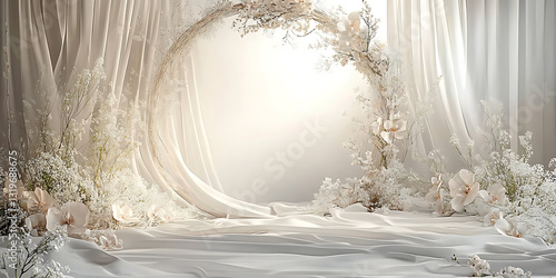 Pastel Wedding Stage with Soft Colors
