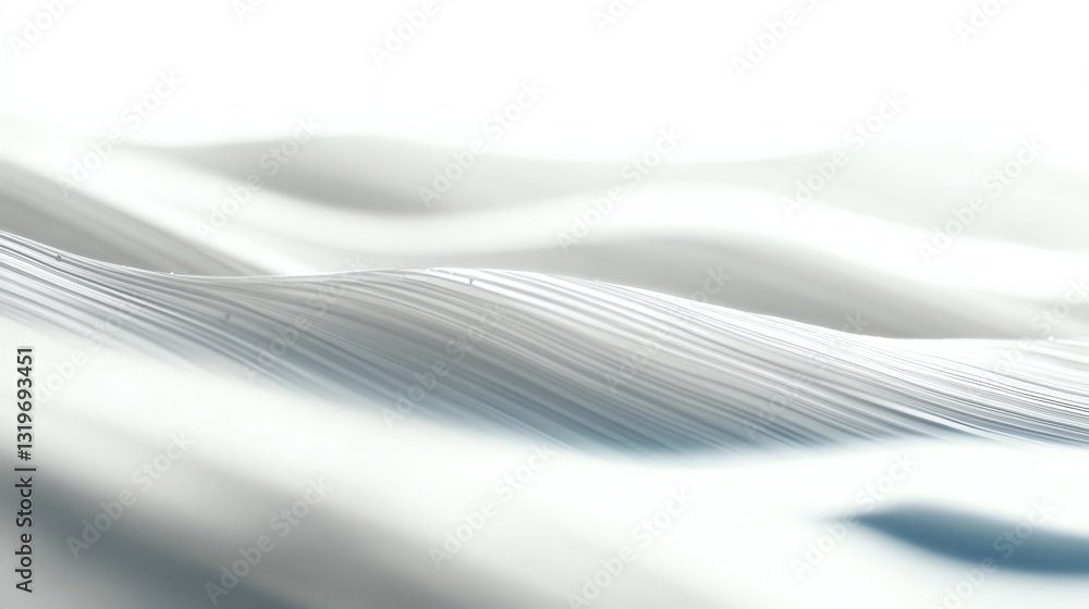 Obraz premium Abstract White Wavy Lines Texture Background with Subtle Blue Undertones
