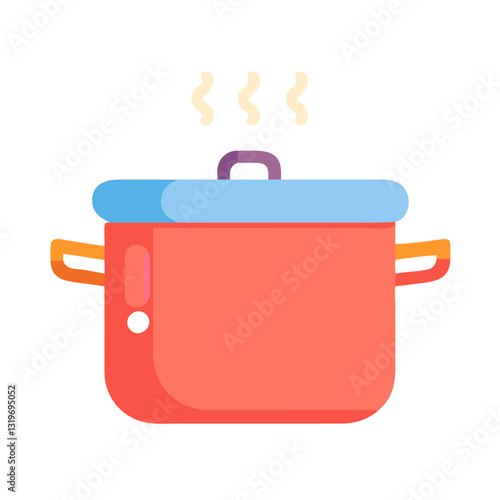 Flat Style Cooking Pot Icon for Kitchen, Home Cooking, and Culinary Recipes
