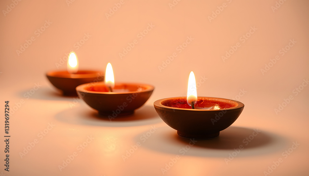 Traditional diya lamps lit during diwali celebration , with white tonespng Traditional diya lamps lit during diwali celebration , with white tonespng