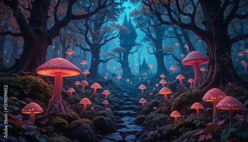 Psychedelic Forest Mushroom Trip