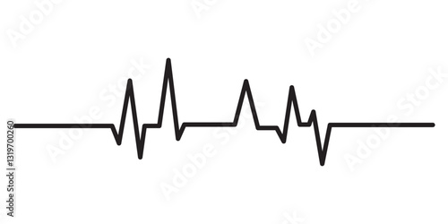 heartbeat silhouette, Heart beat one line, Continuous lines heart beats drawing, Wave pulse.