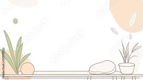 Minimalist spa and wellness background with natural elements