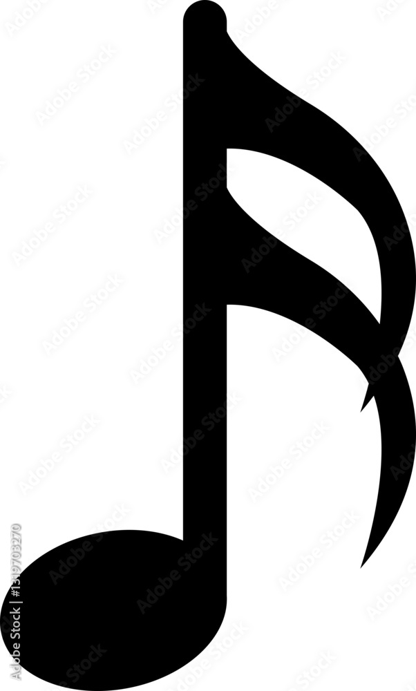 Music note flat icon, Music key symbol. song bites. sound tone notes. Musical key silhouette sign vector Music note flat icon, Music key symbol. song bites. sound tone notes. Musical key silhouette sign vector
