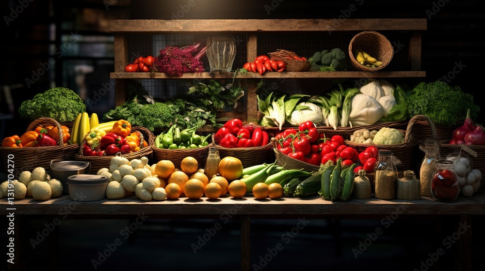 A photo of Vegetable Market Display A photo of Vegetable Market Display