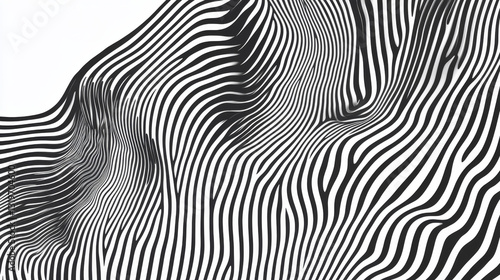 Wallpaper Mural A monochrome vector design featuring wavy black and white lines on a white background, symbolizing digital communication, technology, and music Torontodigital.ca