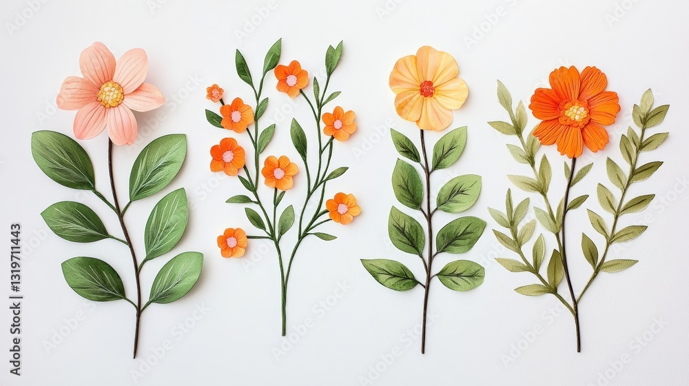 Fototapeta premium Synthetic flowers inspire creative DIY projects with vibrant colors and intricate designs, perfect for crafting enthusiasts