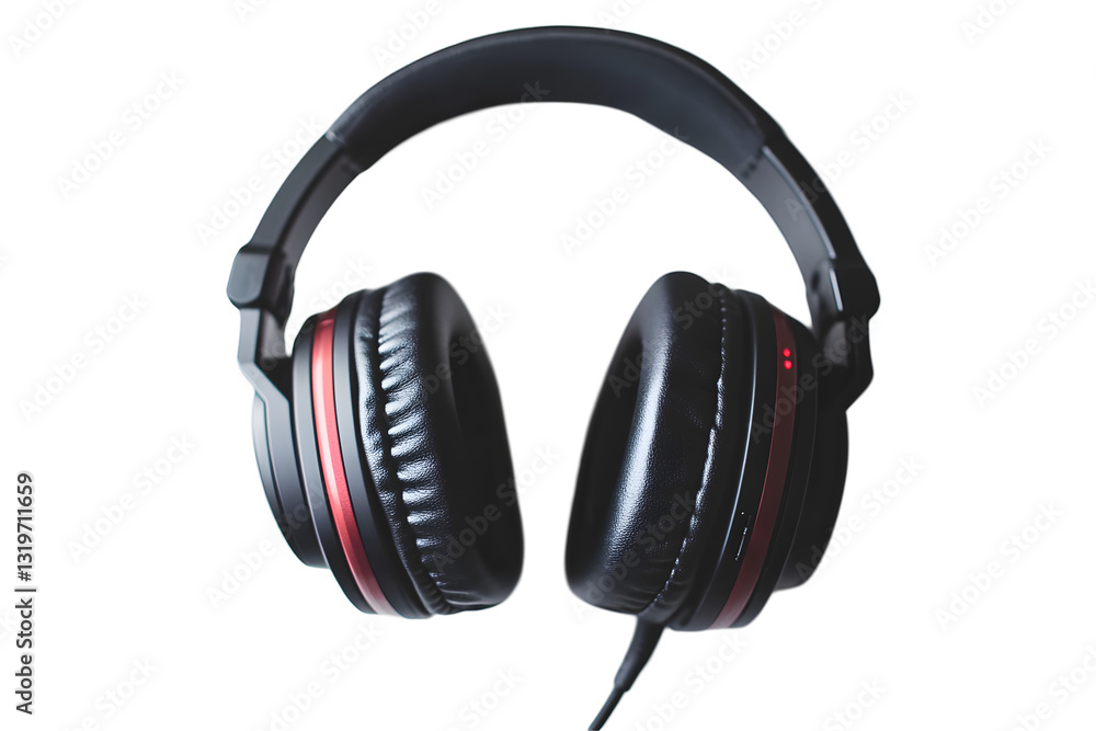 Black gaming headset on white or transparent background Black gaming headset on white or transparent background