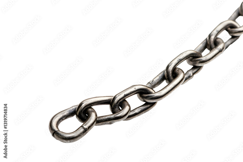 Obraz premium Metal chain placed on white or transparent background with clipping path