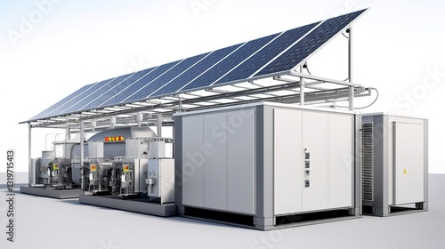 A photo of a renewable energy microgrid