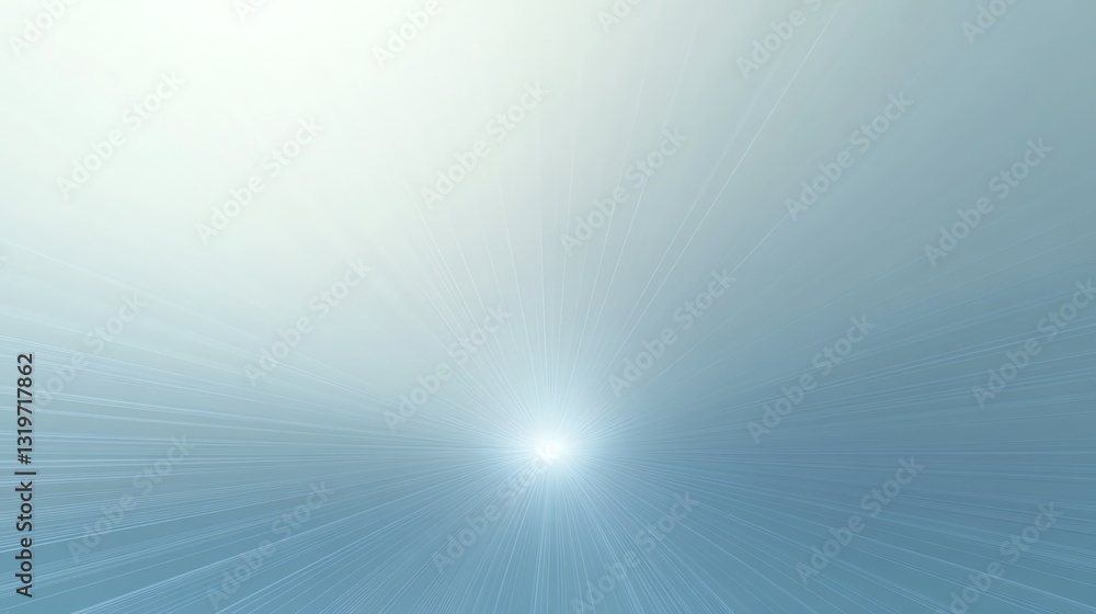 Abstract Light Rays Emanating From Center with Soft Blue Gradient Abstract Light Rays Emanating From Center with Soft Blue Gradient