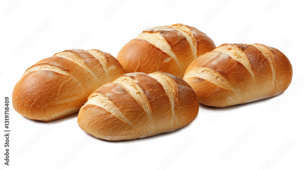 A loaf of white bread on transparent background A loaf of white bread on transparent background