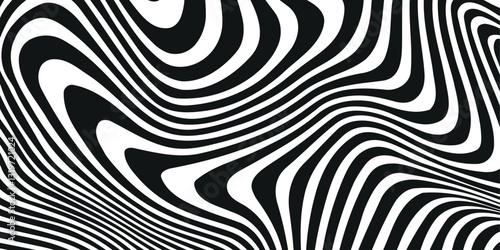 Black waves Lines on White Background, Black stripes on white background.	