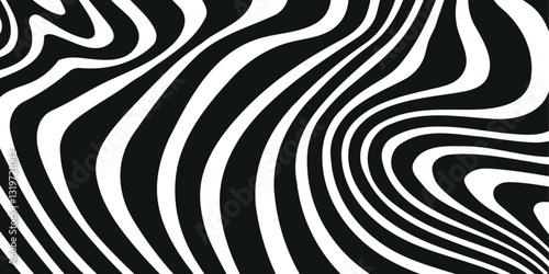 Black waves Lines on White Background, Black stripes on white background.	