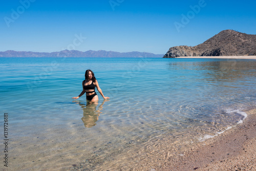 mujer en la playa