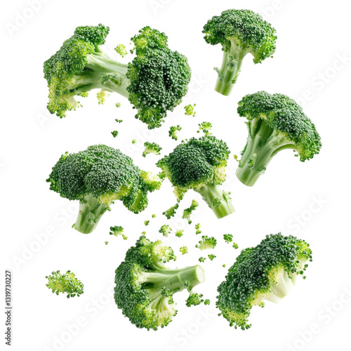broccoli on white background