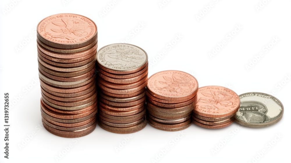 Stacked Coins Representing Financial Growth and Investment Concepts in a Minimalist Setting Stacked Coins Representing Financial Growth and Investment Concepts in a Minimalist Setting