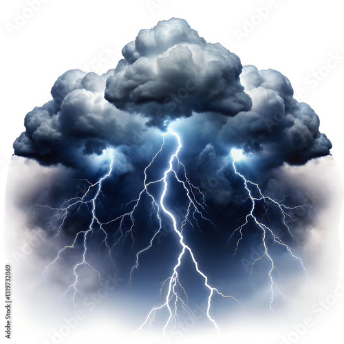 Electric Storm: A dramatic visualization of an electric storm, with dark, ominous clouds illuminated by the brilliant flashes of lightning.