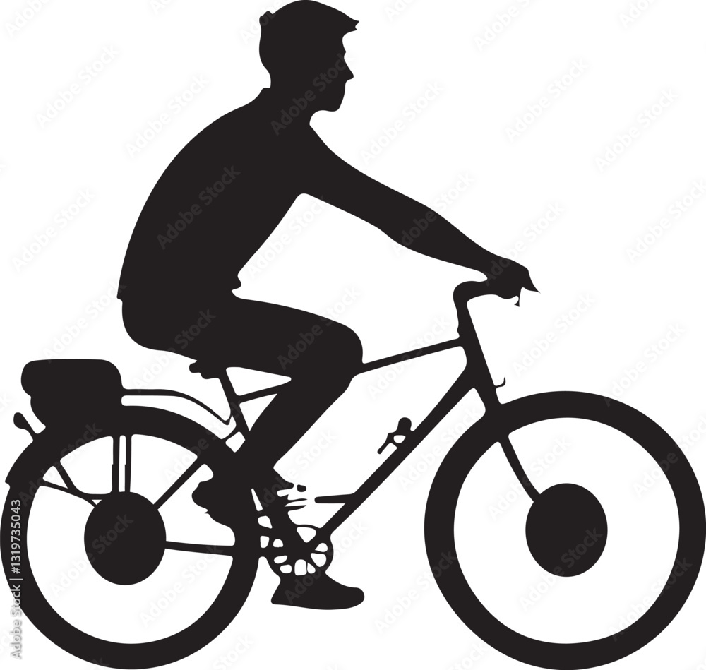 Obraz premium Bicycle Silhouette Vector | Classic Bike Icon on White Background