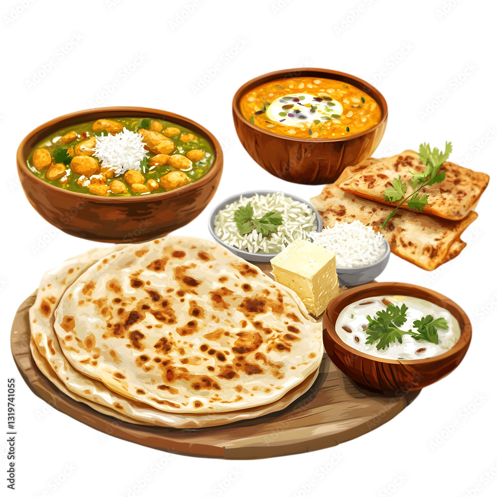 Traditional Indian Meal with Parathas, Curries, and Side Dishes – Authentic Indian Cuisine
Traditional Indian Meal with Parathas, Curries, and Side Dishes – Authentic Indian Cuisine