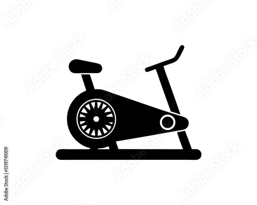 creative details stationary bike icon vector Illustration