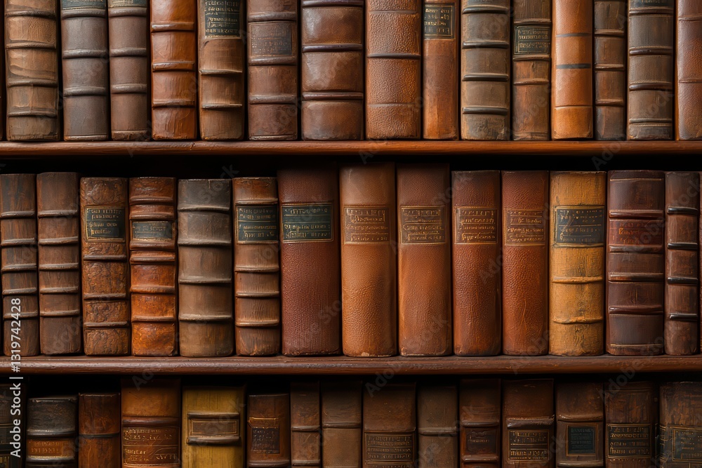 Grand Library Filled With Wisdom and Treasures of Knowledge in Antique Book Collection Grand Library Filled With Wisdom and Treasures of Knowledge in Antique Book Collection
