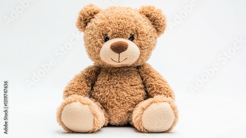 Adorable Teddy Bear on White Background
