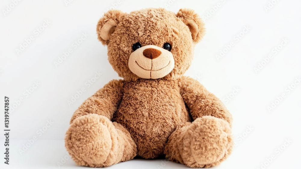Fototapeta premium Soft Brown Teddy Bear on White Background