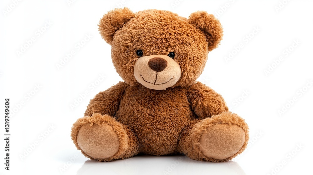 Plush Bear Doll with Reflection on White Background
Plush Bear Doll with Reflection on White Background